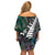 New Zealand Family Matching Off Shoulder Short Dress and Hawaiian Shirt Aotearoa Symbols With Silver Fern LT03 - Polynesian Pride