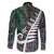 New Zealand Family Matching Puletasi Dress and Hawaiian Shirt Aotearoa Symbols With Silver Fern LT03 - Polynesian Pride