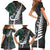 New Zealand Family Matching Short Sleeve Bodycon Dress and Hawaiian Shirt Aotearoa Symbols With Silver Fern LT03 - Polynesian Pride