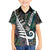 New Zealand Family Matching Short Sleeve Bodycon Dress and Hawaiian Shirt Aotearoa Symbols With Silver Fern LT03 Son's Shirt Black - Polynesian Pride