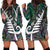 New Zealand Hoodie Dress Aotearoa Symbols With Silver Fern LT03 - Polynesian Pride