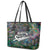 New Zealand Leather Tote Bag Aotearoa Symbols With Silver Fern LT03 - Polynesian Pride