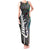 New Zealand Tank Maxi Dress Aotearoa Symbols With Silver Fern LT03 Women Black - Polynesian Pride