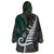 New Zealand Wearable Blanket Hoodie Aotearoa Symbols With Silver Fern LT03 - Polynesian Pride