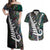 Personalized New Zealand Couples Matching Off Shoulder Maxi Dress and Hawaiian Shirt Aotearoa Symbols With Silver Fern LT03 Black - Polynesian Pride