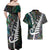 Personalized New Zealand Couples Matching Off Shoulder Maxi Dress and Hawaiian Shirt Aotearoa Symbols With Silver Fern LT03 - Polynesian Pride