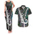 Personalized New Zealand Couples Matching Tank Maxi Dress and Hawaiian Shirt Aotearoa Symbols With Silver Fern LT03 Black - Polynesian Pride