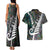 Personalized New Zealand Couples Matching Tank Maxi Dress and Hawaiian Shirt Aotearoa Symbols With Silver Fern LT03 - Polynesian Pride