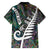 Personalized New Zealand Family Matching Off Shoulder Short Dress and Hawaiian Shirt Aotearoa Symbols With Silver Fern LT03 - Polynesian Pride