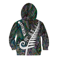 Personalized New Zealand Kid Hoodie Aotearoa Symbols With Silver Fern LT03 - Polynesian Pride