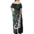 Personalized New Zealand Off Shoulder Maxi Dress Aotearoa Symbols With Silver Fern LT03 - Polynesian Pride