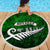 New Zealand Beach Blanket Silver Fern and Maori Symbols Papua Shell Green Style LT03 - Polynesian Pride