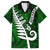 New Zealand Family Matching Long Sleeve Bodycon Dress and Hawaiian Shirt Silver Fern and Maori Symbols Papua Shell Green Style LT03 Dad's Shirt - Short Sleeve Green - Polynesian Pride