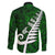 New Zealand Family Matching Long Sleeve Bodycon Dress and Hawaiian Shirt Silver Fern and Maori Symbols Papua Shell Green Style LT03 - Polynesian Pride