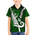 New Zealand Family Matching Off Shoulder Maxi Dress and Hawaiian Shirt Silver Fern and Maori Symbols Papua Shell Green Style LT03 Son's Shirt Green - Polynesian Pride