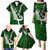 New Zealand Family Matching Puletasi Dress and Hawaiian Shirt Silver Fern and Maori Symbols Papua Shell Green Style LT03 - Polynesian Pride