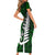 New Zealand Family Matching Short Sleeve Bodycon Dress and Hawaiian Shirt Silver Fern and Maori Symbols Papua Shell Green Style LT03 - Polynesian Pride