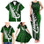 New Zealand Family Matching Tank Maxi Dress and Hawaiian Shirt Silver Fern and Maori Symbols Papua Shell Green Style LT03 - Polynesian Pride