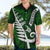 New Zealand Hawaiian Shirt Silver Fern and Maori Symbols Papua Shell Green Style LT03 - Polynesian Pride