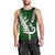 New Zealand Men Tank Top Silver Fern and Maori Symbols Papua Shell Green Style LT03 - Polynesian Pride