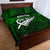 New Zealand Quilt Bed Set Silver Fern and Maori Symbols Papua Shell Green Style LT03 - Polynesian Pride