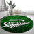 New Zealand Round Carpet Silver Fern and Maori Symbols Papua Shell Green Style LT03 - Polynesian Pride