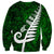 New Zealand Sweatshirt Silver Fern and Maori Symbols Papua Shell Green Style LT03 - Polynesian Pride