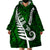 New Zealand Wearable Blanket Hoodie Silver Fern and Maori Symbols Papua Shell Green Style LT03 - Polynesian Pride