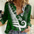 New Zealand Women Casual Shirt Silver Fern and Maori Symbols Papua Shell Green Style LT03 Female Green - Polynesian Pride