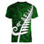 New Zealand Women V Neck T Shirt Silver Fern and Maori Symbols Papua Shell Green Style LT03 - Polynesian Pride