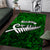 Personalized New Zealand Area Rug Silver Fern and Maori Symbols Papua Shell Green Style LT03 Green - Polynesian Pride