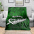 Personalized New Zealand Blanket Silver Fern and Maori Symbols Papua Shell Green Style LT03 - Polynesian Pride