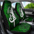 Personalized New Zealand Car Seat Cover Silver Fern and Maori Symbols Papua Shell Green Style LT03 - Polynesian Pride