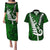 Personalized New Zealand Couples Matching Puletasi Dress and Hawaiian Shirt Silver Fern and Maori Symbols Papua Shell Green Style LT03 Green - Polynesian Pride