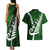 Personalized New Zealand Couples Matching Tank Maxi Dress and Hawaiian Shirt Silver Fern and Maori Symbols Papua Shell Green Style LT03 - Polynesian Pride