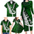 Personalized New Zealand Family Matching Long Sleeve Bodycon Dress and Hawaiian Shirt Silver Fern and Maori Symbols Papua Shell Green Style LT03 - Polynesian Pride