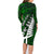 Personalized New Zealand Family Matching Long Sleeve Bodycon Dress and Hawaiian Shirt Silver Fern and Maori Symbols Papua Shell Green Style LT03 - Polynesian Pride