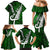 Personalized New Zealand Family Matching Mermaid Dress and Hawaiian Shirt Silver Fern and Maori Symbols Papua Shell Green Style LT03 - Polynesian Pride