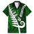 Personalized New Zealand Family Matching Mermaid Dress and Hawaiian Shirt Silver Fern and Maori Symbols Papua Shell Green Style LT03 Dad's Shirt - Short Sleeve Green - Polynesian Pride