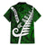 Personalized New Zealand Family Matching Mermaid Dress and Hawaiian Shirt Silver Fern and Maori Symbols Papua Shell Green Style LT03 - Polynesian Pride