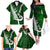 Personalized New Zealand Family Matching Off Shoulder Long Sleeve Dress and Hawaiian Shirt Silver Fern and Maori Symbols Papua Shell Green Style LT03 - Polynesian Pride