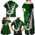 Personalized New Zealand Family Matching Off Shoulder Maxi Dress and Hawaiian Shirt Silver Fern and Maori Symbols Papua Shell Green Style LT03 - Polynesian Pride