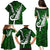 Personalized New Zealand Family Matching Puletasi Dress and Hawaiian Shirt Silver Fern and Maori Symbols Papua Shell Green Style LT03 - Polynesian Pride