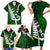 Personalized New Zealand Family Matching Short Sleeve Bodycon Dress and Hawaiian Shirt Silver Fern and Maori Symbols Papua Shell Green Style LT03 - Polynesian Pride