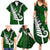 Personalized New Zealand Family Matching Summer Maxi Dress and Hawaiian Shirt Silver Fern and Maori Symbols Papua Shell Green Style LT03 - Polynesian Pride