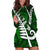 Personalized New Zealand Hoodie Dress Silver Fern and Maori Symbols Papua Shell Green Style LT03 Green - Polynesian Pride