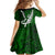 Personalized New Zealand Kid Short Sleeve Dress Silver Fern and Maori Symbols Papua Shell Green Style LT03 - Polynesian Pride