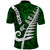 Personalized New Zealand Polo Shirt Silver Fern and Maori Symbols Papua Shell Green Style LT03 - Polynesian Pride