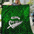 Personalized New Zealand Quilt Silver Fern and Maori Symbols Papua Shell Green Style LT03 Green - Polynesian Pride