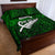 Personalized New Zealand Quilt Bed Set Silver Fern and Maori Symbols Papua Shell Green Style LT03 - Polynesian Pride